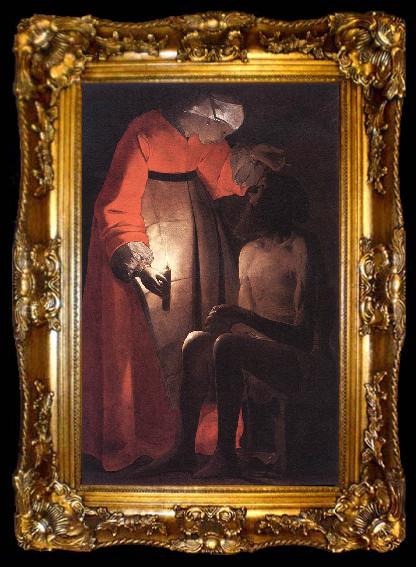 framed  LA TOUR, Georges de Woman Catching Fleas, ta009-2